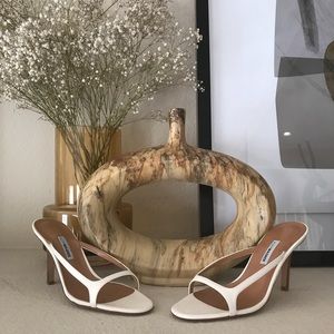 ALEXA WAGNER WHITE STRAPPY SLIDE SANDALS WITH BOX